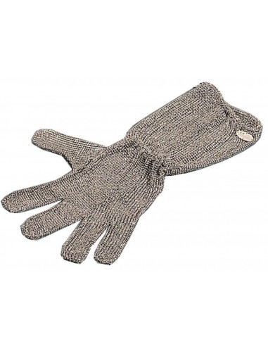Stainless steel mesh safety glove - Model with forearm cover