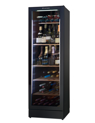 Expositor de vino - Temperatura +2 +10°C - Ideal para vino blanco - Capacidad litros 368 - Cm 59.5 x 63 x 186h