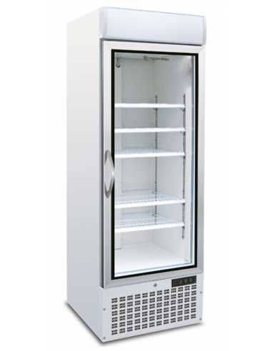 Refrigerated display - Temperature -18/-22°C - Capacity lt 578 - 6 shelves - Static - Cm 68 x 74.3 x 200h