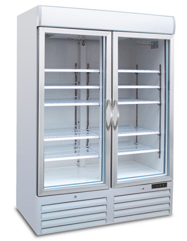 Espositore refrigerato - Temp. +2/+8°C - Capacità lt 1078 - Ripiani 4+4- Ventilato - Cm 136 x 74.3 x 200h