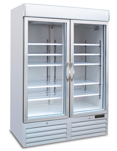 Refrigerated display - Temperature +2/+°C - Capacity lt 1078 - 4+4- Ventilate shelves - Cm 136 x 74.3 x 200h