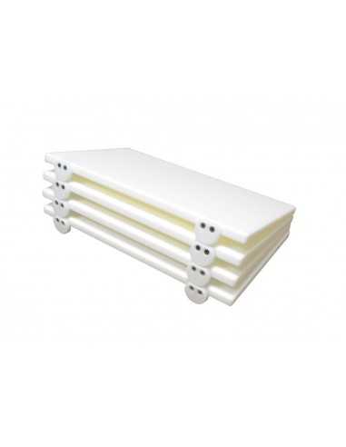 Tabla de cortar de polietileno blanca en juego de 4 piezas - Grosor 3 cm