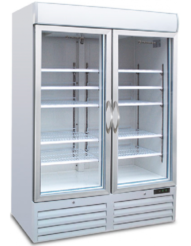 Espositore refrigerato - Temp. -24/-18°C - Capacità lt 1078 - Ripiani 4+4 - Ventilato - Cm 136 x 74.3 x 200h