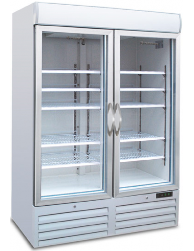Refrigerated display - Temperature -24/-18°C - Capacity lt 1078 - shelves 4+4 - Ventilate - Cm 136 x 74.3 x 200h