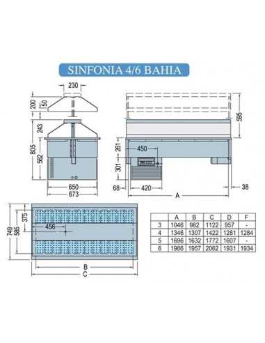 Refrigerated basin - For fish - cm 206.2 x 74.9...