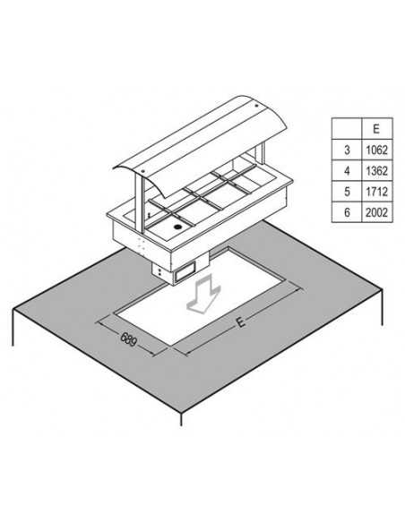 Bathing basin - cm 206.2 x 75 x 100.4h