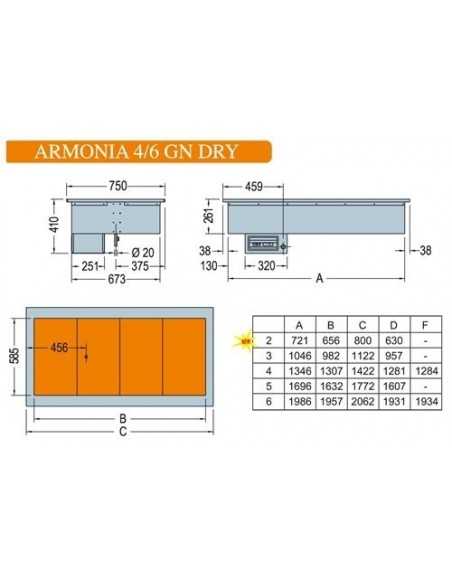 Cuenca recesada climatizada - Vaschette GN - cm 142.2 x 75 x 41h