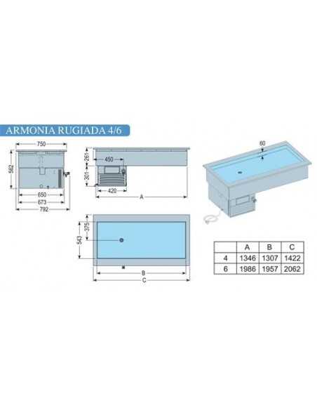 Tanque receso refrigerado - cm 206.2 x 75 x 56.2h