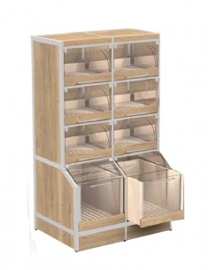 Self-service display with 6 drawers and 2 deep drawers -...