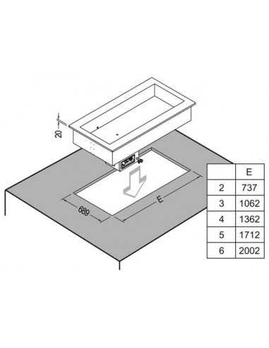 Vasca da incasso refrigerata - cm 112.2 x 75 x...