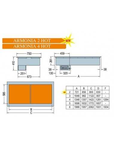Glass-ceramic heated recessed tank - cm 142.2 x...
