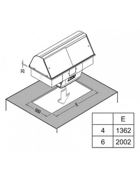 Vasca da incasso refrigerata - Per pesce - cm 142.2 x 75 x 60.5h