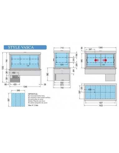 Recessed tank - Refrigerated display case - cm...
