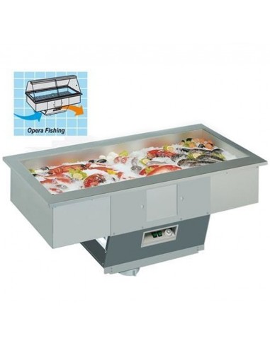 Refrigerated basin - For fish - cm 206.2 x 75 x 104.3h