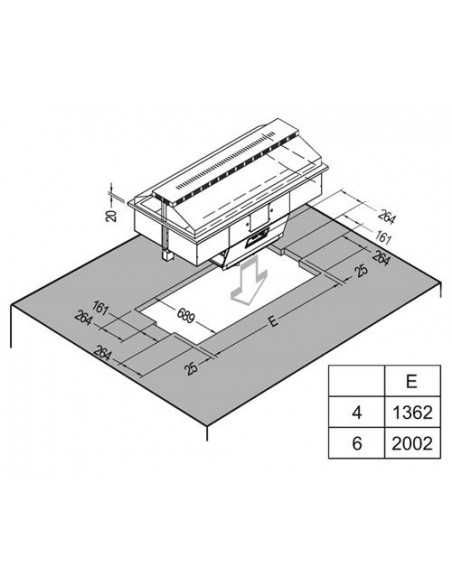 Refrigerated basin - For fish - cm 142.2 x 75 x 120h