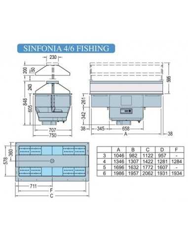 Refrigerated basin - For fish - cm 142.2 x 75 x...