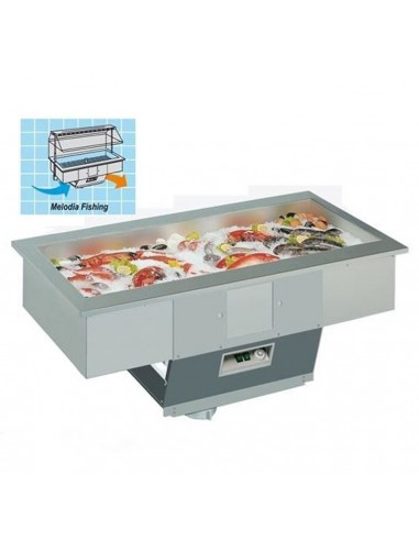 Refrigerated basin - For fish - cm 142.2 x 74.9 x 117.3h