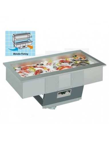 Vasca da incasso refrigerata - Per pesce - cm 206.2 x 74.9 x 117.3h