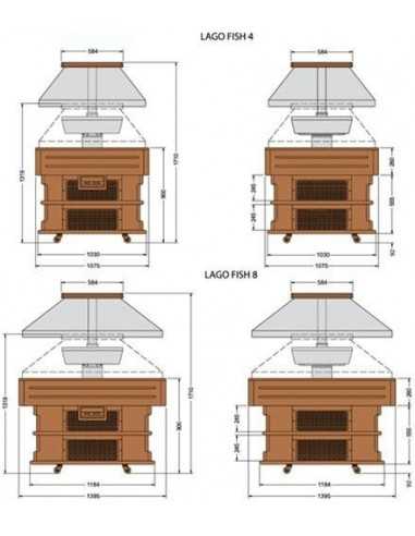 Isla de exposición de peces - cm 140 x 140 x 171h