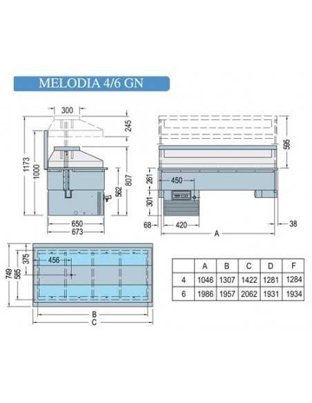 Vasca da incasso refrigerata - cm 206.2 x 74.9 x 117.3h