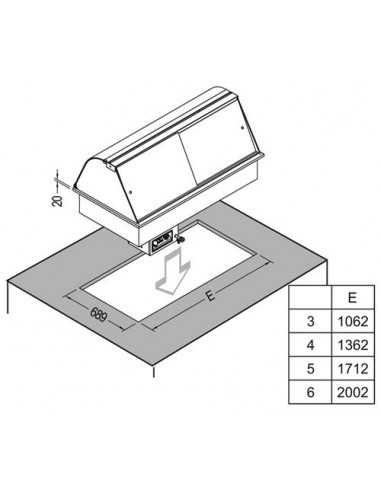 Vasca da incasso refrigerata - cm 142.2 x 74.9...