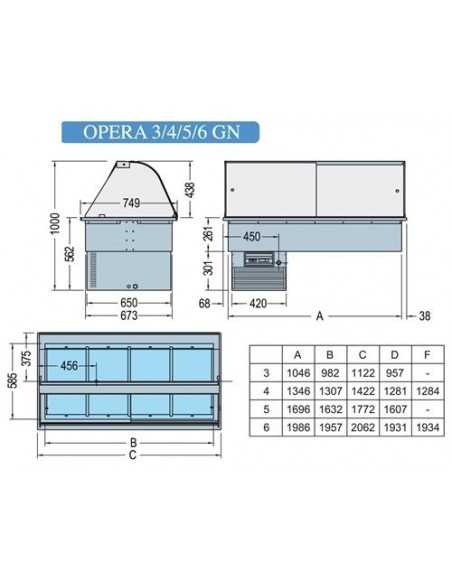 Vasca da incasso refrigerata - cm 142.2 x 74.9 x 100h