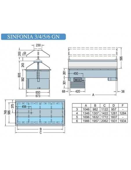 Refrigerated recessed tank - cm 206.2 x 75 x 117.4h