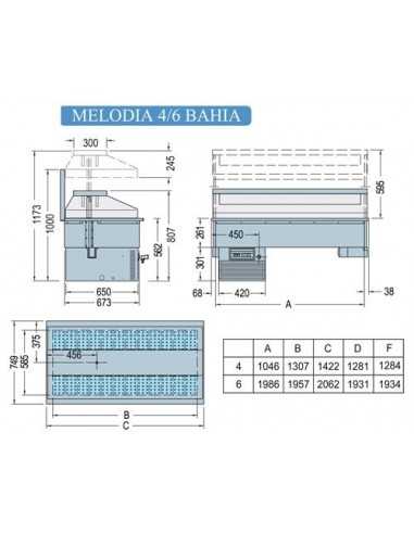 Refrigerated recessed tank - Fish - cm 206.2 x...