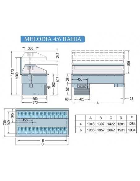 Refrigerated recessed tank - Fish - cm 206.2 x 74.9 x 117.3h