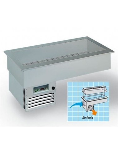 Refrigerated recessed tank - Pastry or ready meals - cm 112.2 x 74.9 x115.7h