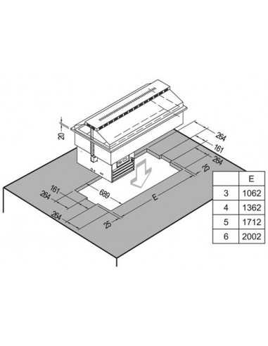 Refrigerated recessed tank - Double ventilation...