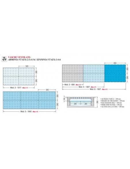 Refrigerated recessed tank - Double ventilation - cm 206.2 x 75 x 117.6h