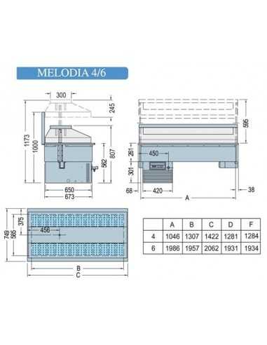 Refrigerated recessed tank - cm 206.2 x 74.9 x...