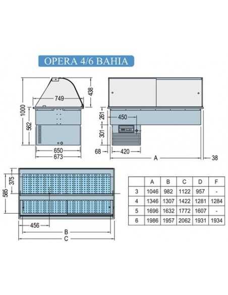 Refrigerated recessed tank - Fish - cm 142.2 x 75 x 104.3h