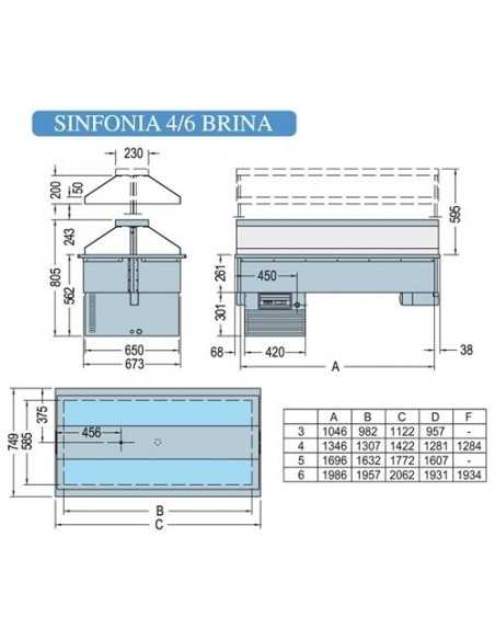 Tank with refrigerated top - cm 142.2 x 74.9 x 115.7h