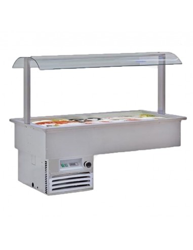Refrigerated recessed tank - Meat and fish - cm 142.2 x 75 x 115.4h
