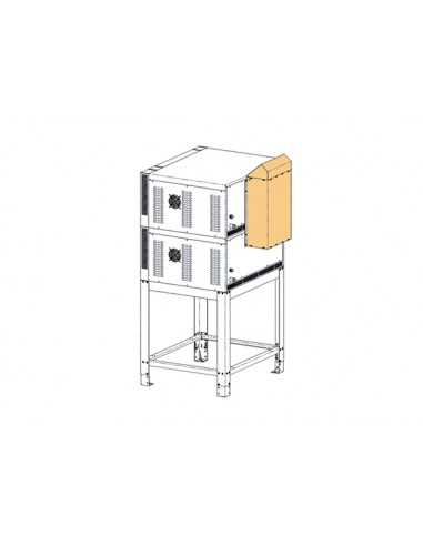Fume connection for the overlap of 2 furnaces