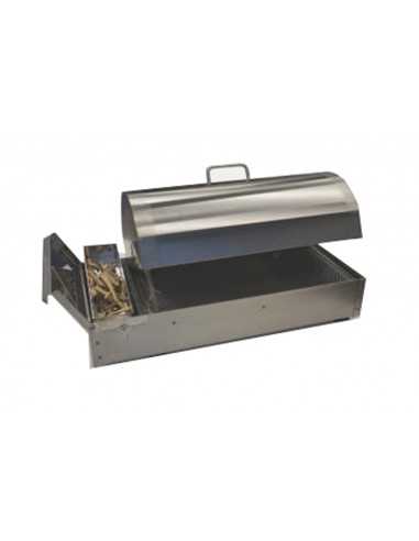 Smoker - Ideal for meat, fish, cheese - Stainless steel structure - Dimensions cm 65 x 30 x 35 h