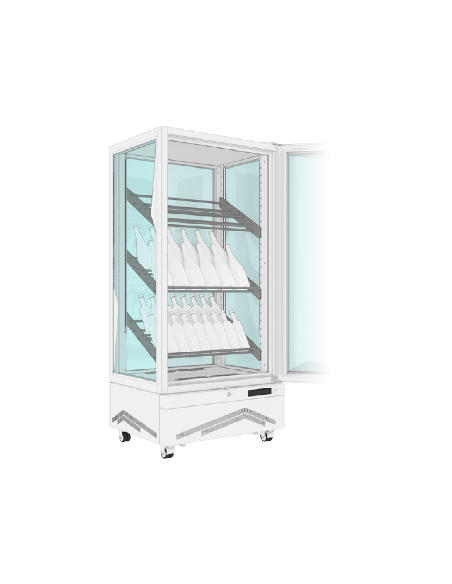 Expositor de vino - 3 estantes - Temperatura +/+18°C - Capacidad 450 Lt-  cm 70 x 71 x191h