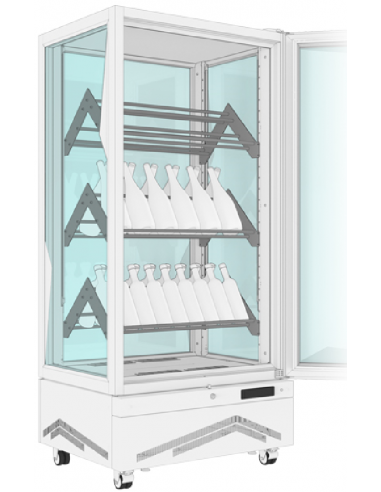 Espositore per vini - 3 Ripiani - Temp. +4/+18°C - Capacità 450 Lt. - cm 70 x 71 x191h