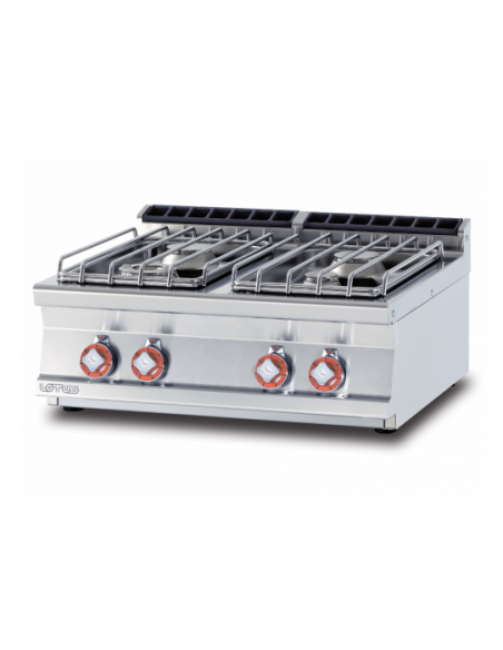 Gas Bain Marie, 19L Pasta Cooker, 13L Fryer, Fry Top, Lava Rock Grill, 4-Burner Range