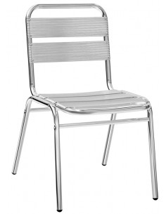 Outdoor chair - Anodized aluminum frame, tube Ø 25 x 1,5...