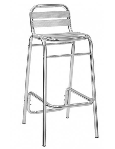 Sgabello per esterno  - Struttura in alluminio anodizzato tubo Ø 28 x 1,8 mm - Dimensioni cm 40 x 35 x 100 h