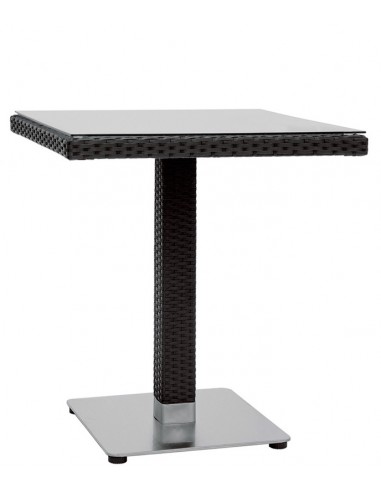 Outdoor table - Aluminum frame - Tempered glass top - Aluminium base - cm 70 x 70 x 75 cm