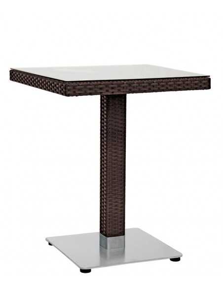 Tavolo per esterno - Struttura in alluminio - Piano in vetro temperato - Base in alluminio - cm 70 x 70 x 75 cm