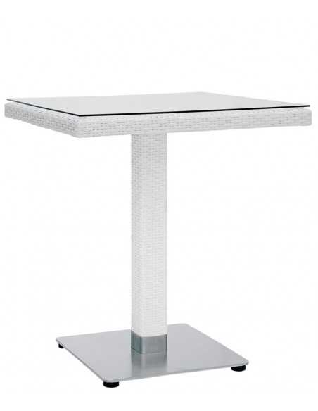 Outdoor table - Aluminum frame - Tempered glass top - Aluminium base - cm 70 x 70 x 75 cm