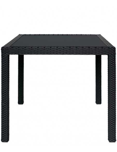 Outdoor table - Aluminum frame - Polyethylene plate coating - Tempered glass top - Height 75 cm