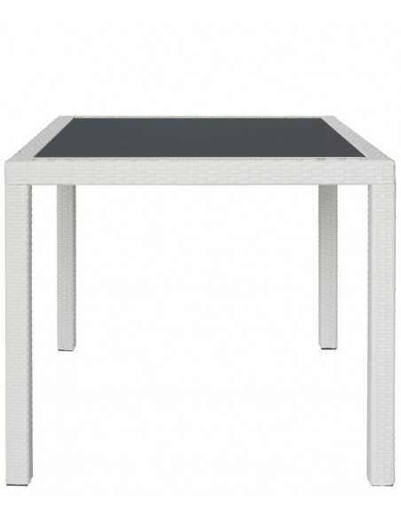 Outdoor table - Aluminum frame - Polyethylene plate coating - Tempered glass top - Height 75 cm