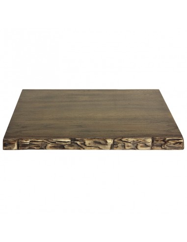 Extra laminate top - Thickness 40 mm - Oak-plated striped wood - Bark edging