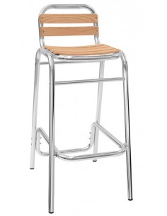 Outdoor Stool - Anodized Aluminum Frame - Pipe Ø 28 x 1,8...
